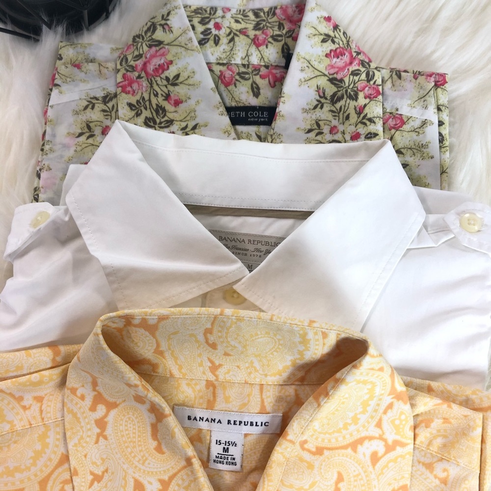 Men’s Banana Republic and Kenneth Cole shirts Med